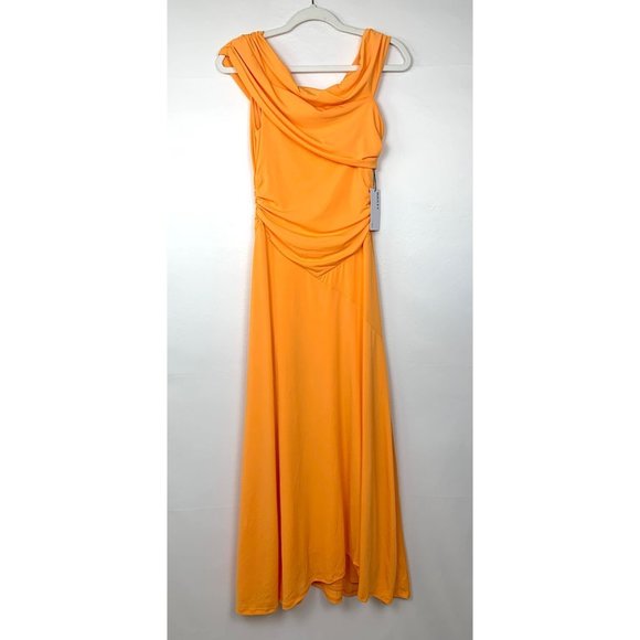NWT Bailey 44 Dani Gown Off the Shoulder Maxi Dress Sangria Orange Small - Picture 4 of 11
